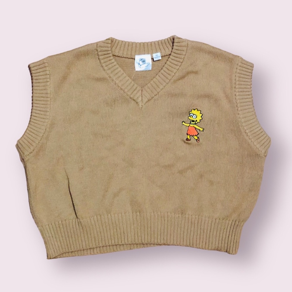 Lisa Simpson embroidered knit sweater vest by The Simpsons